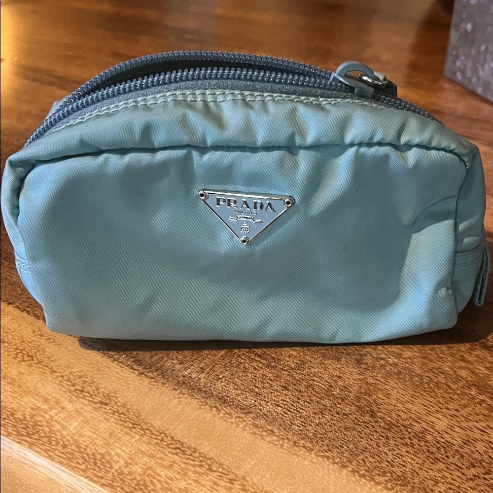 Prada Aqua Blue Nylon Pouch